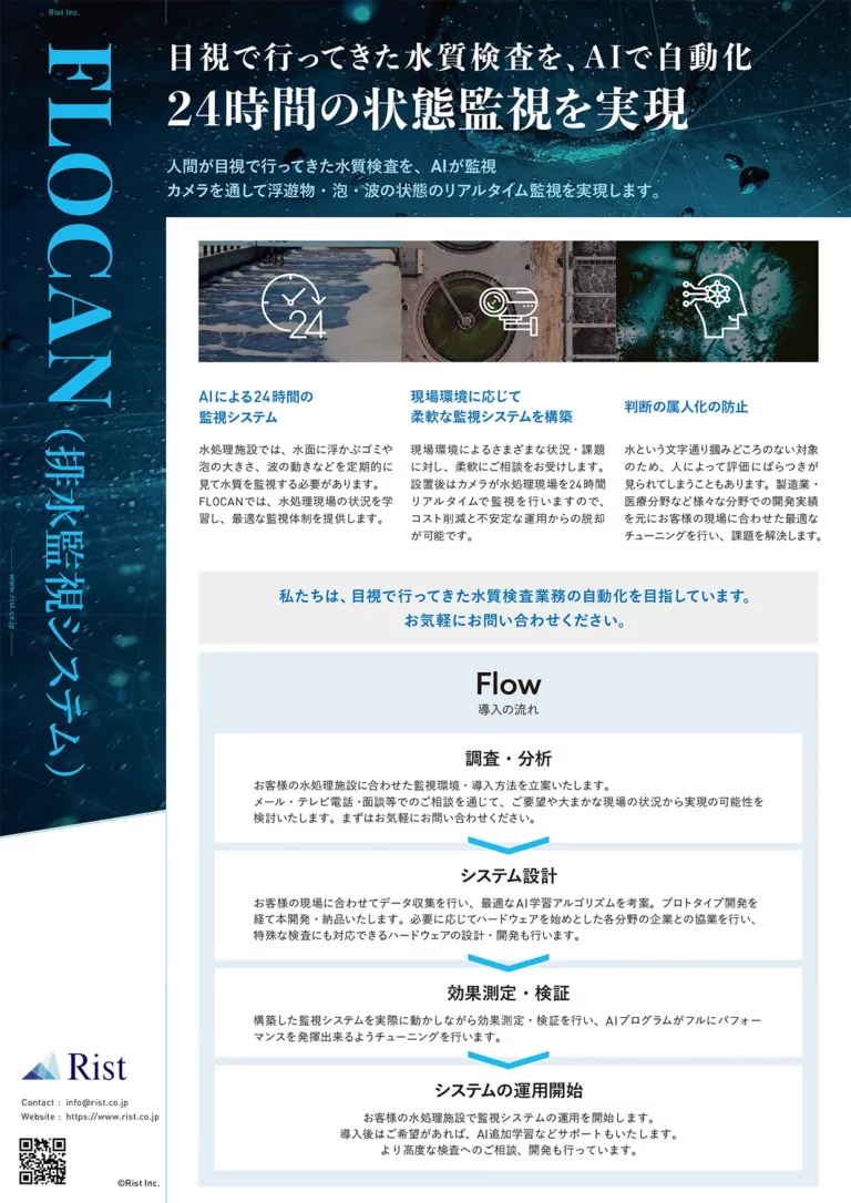 水質検査のAI活用 FLOCAN 概要資料